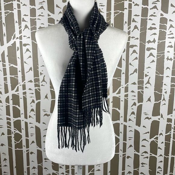 100% Cashmere Scarf Plaid Print - Picture 2 of 6